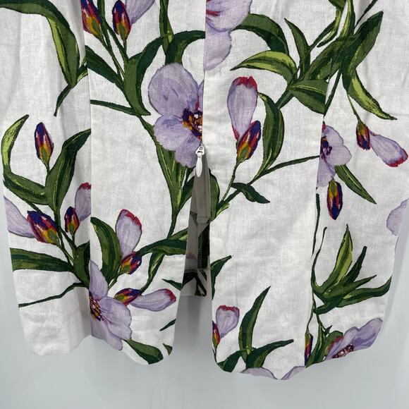 GABRIELLE UNION Balee Tank Size Large Split Hem Linen Blend Floral Summer NWT - Picture 8 of 14
